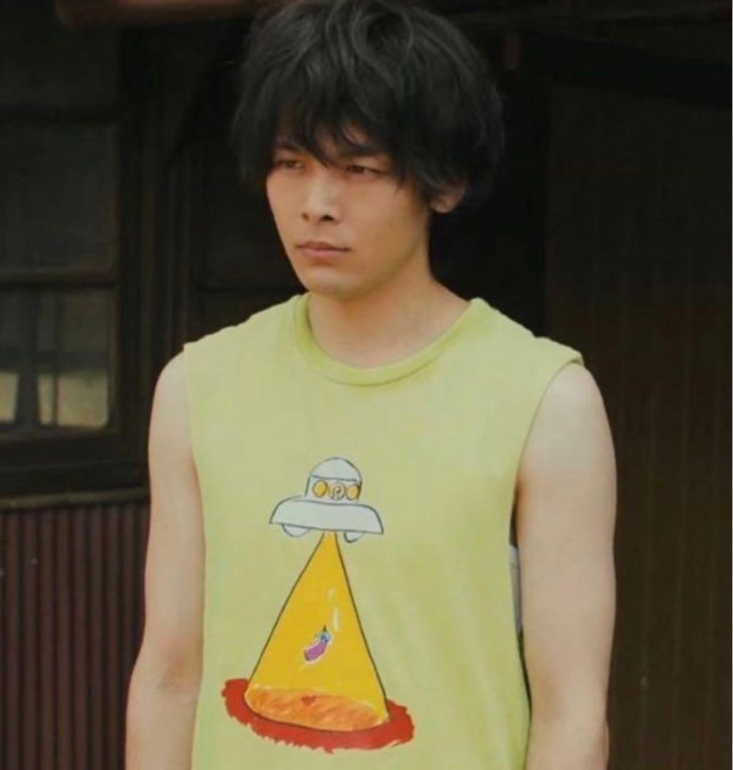 中村倫也　着用　台風家族 ナスTシャツ　サイズM