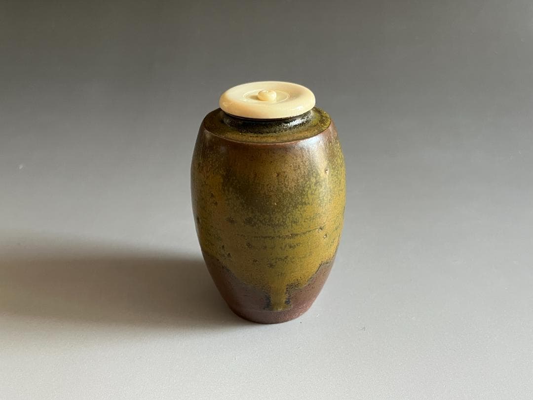 市野信水造　丹波焼　茶入　茶道具