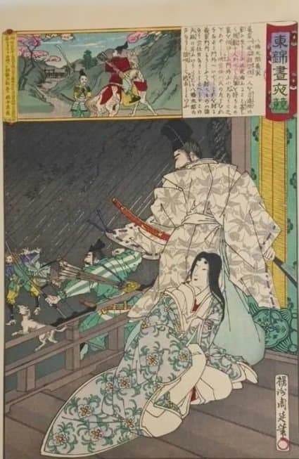 浮世絵版画、東繪畫夜競八幡太郎義家、橋本周延（楊洲周延)画、明治19年出版