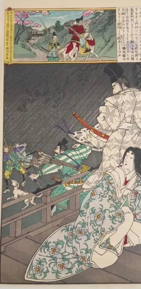 浮世絵版画、東繪畫夜競八幡太郎義家、橋本周延（楊洲周延)画、明治19年出版