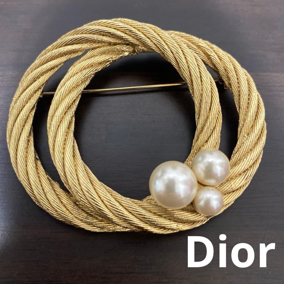 Chr.Diorヴィンテージブローチ　パール