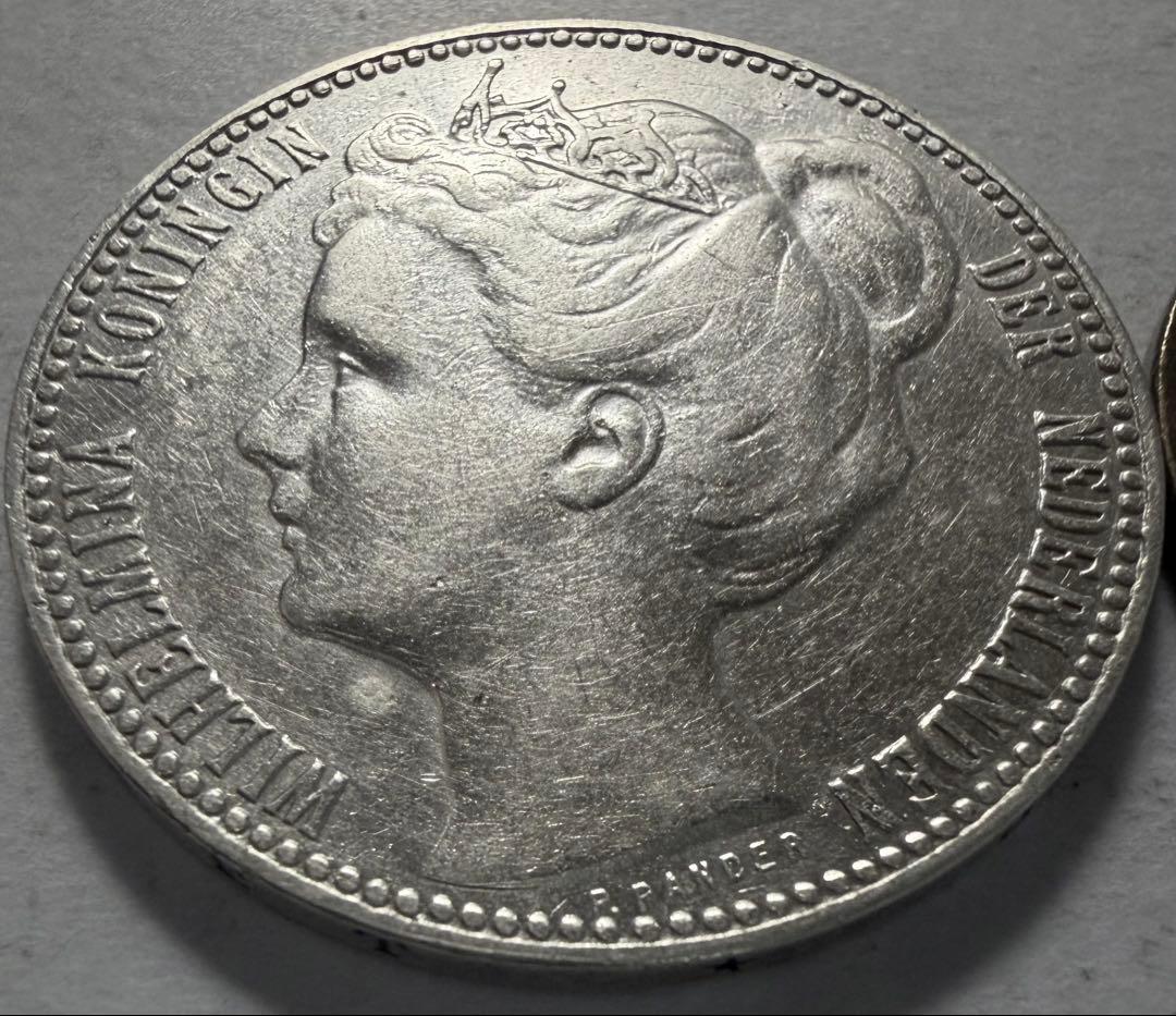 ケ*チ様 1904年オランダ　ウィルヘルミナ女王 1グルデン銀貨