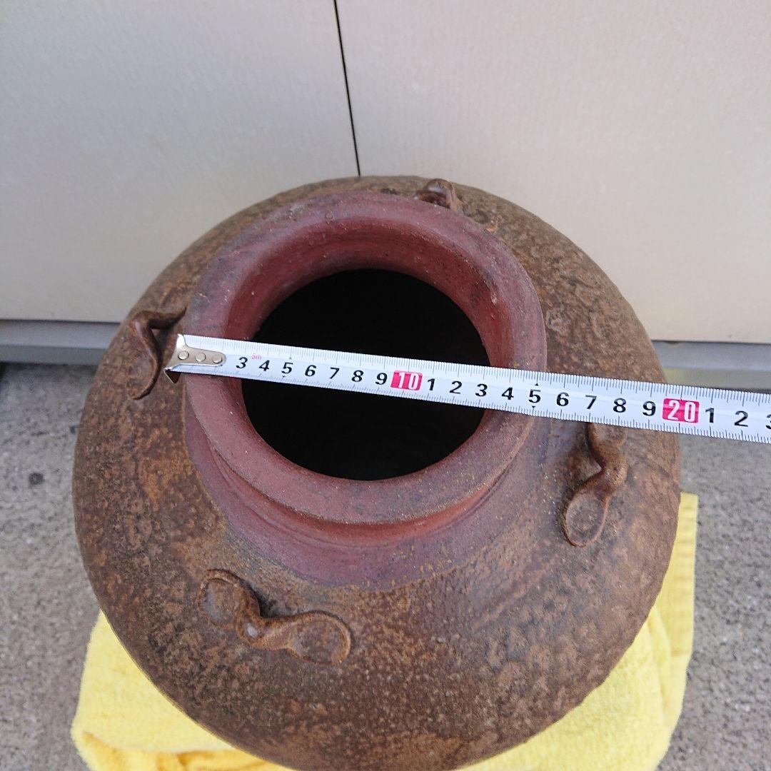 備前焼、古壺、四耳あり、印上