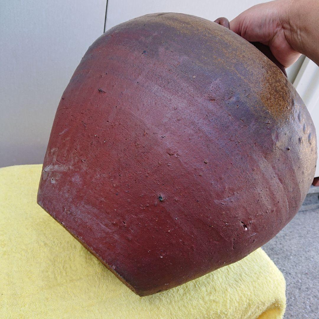 備前焼、古壺、四耳あり、印上