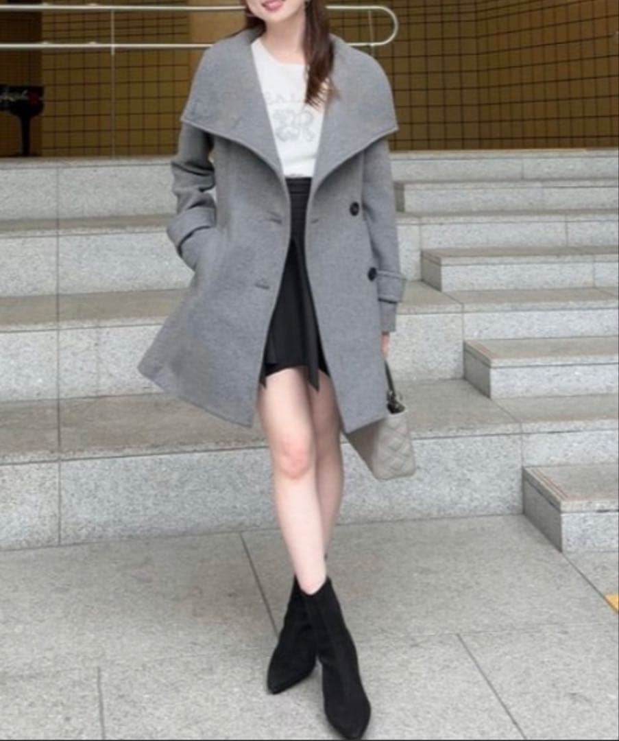 rienda 25オーバーネックシンデレララインミニコート