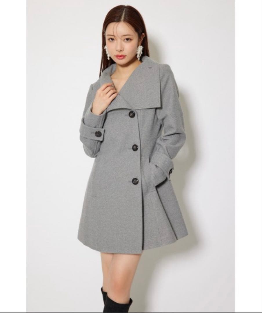 rienda 25オーバーネックシンデレララインミニコート