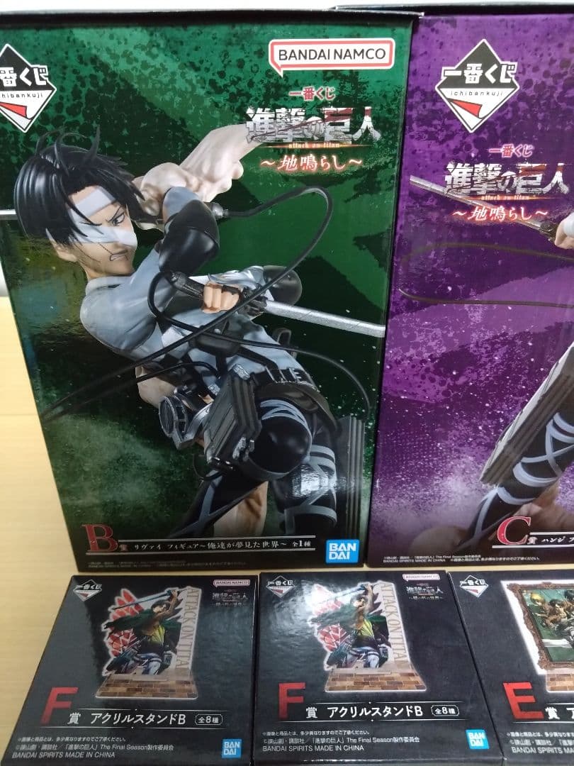 進撃の巨人一番くじ地鳴らし（未使用未開封）リヴァイハンジフィギュアアクリルボード