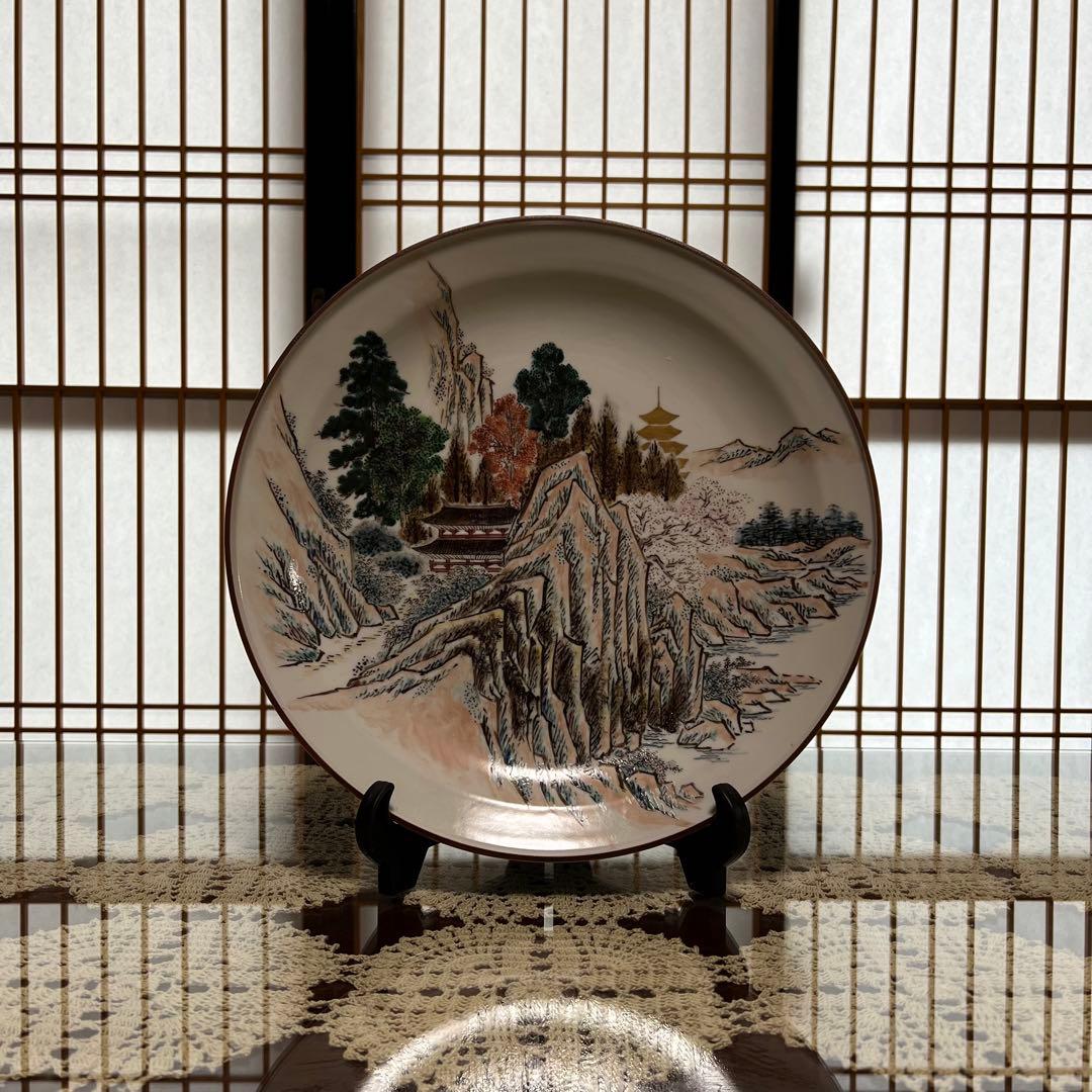 新品未使用 仙景 飾皿 大皿 共箱 直径37cm