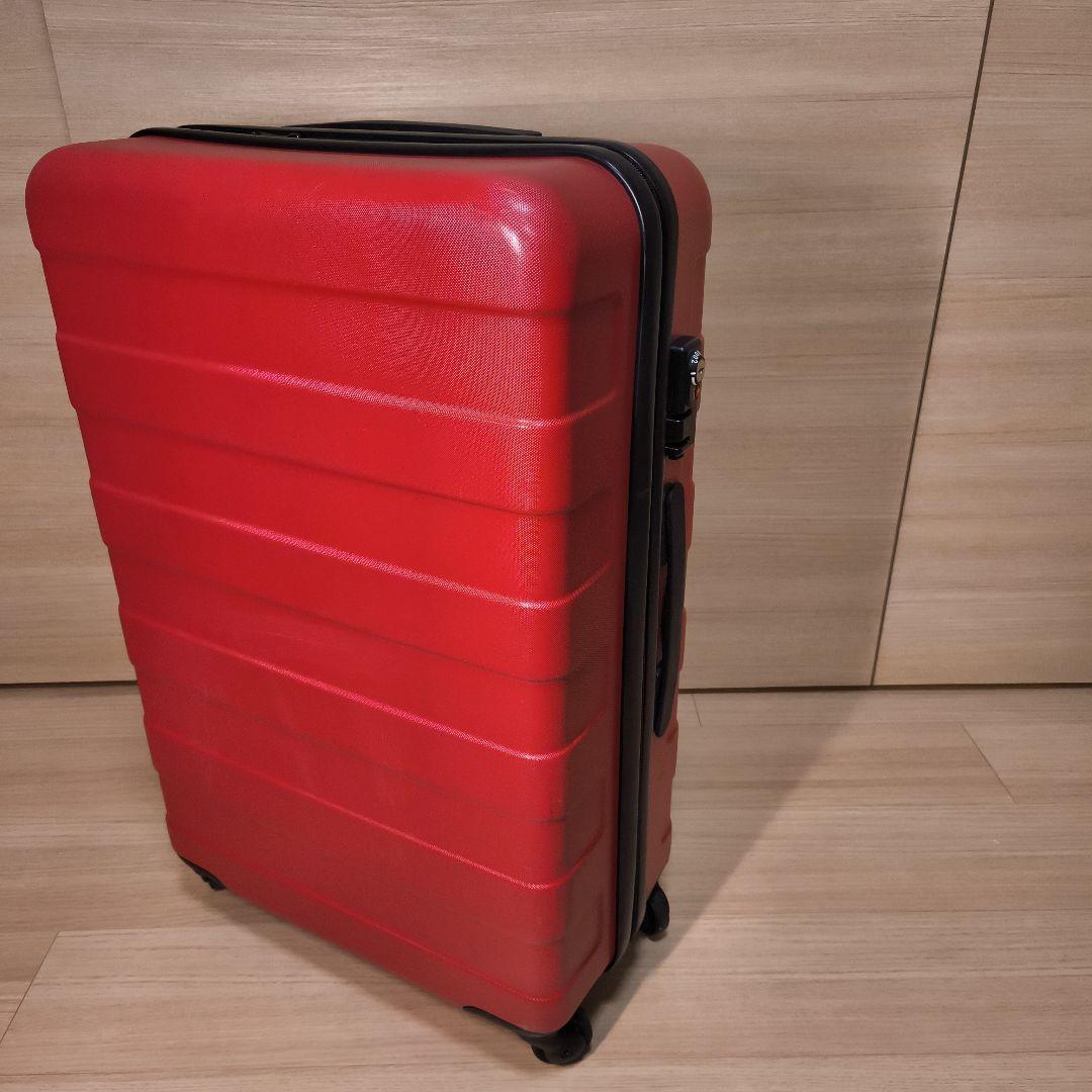 無印良品 スーツケース 赤 MUJI TSAロック 4輪 廃盤 軽量鍵付　75L