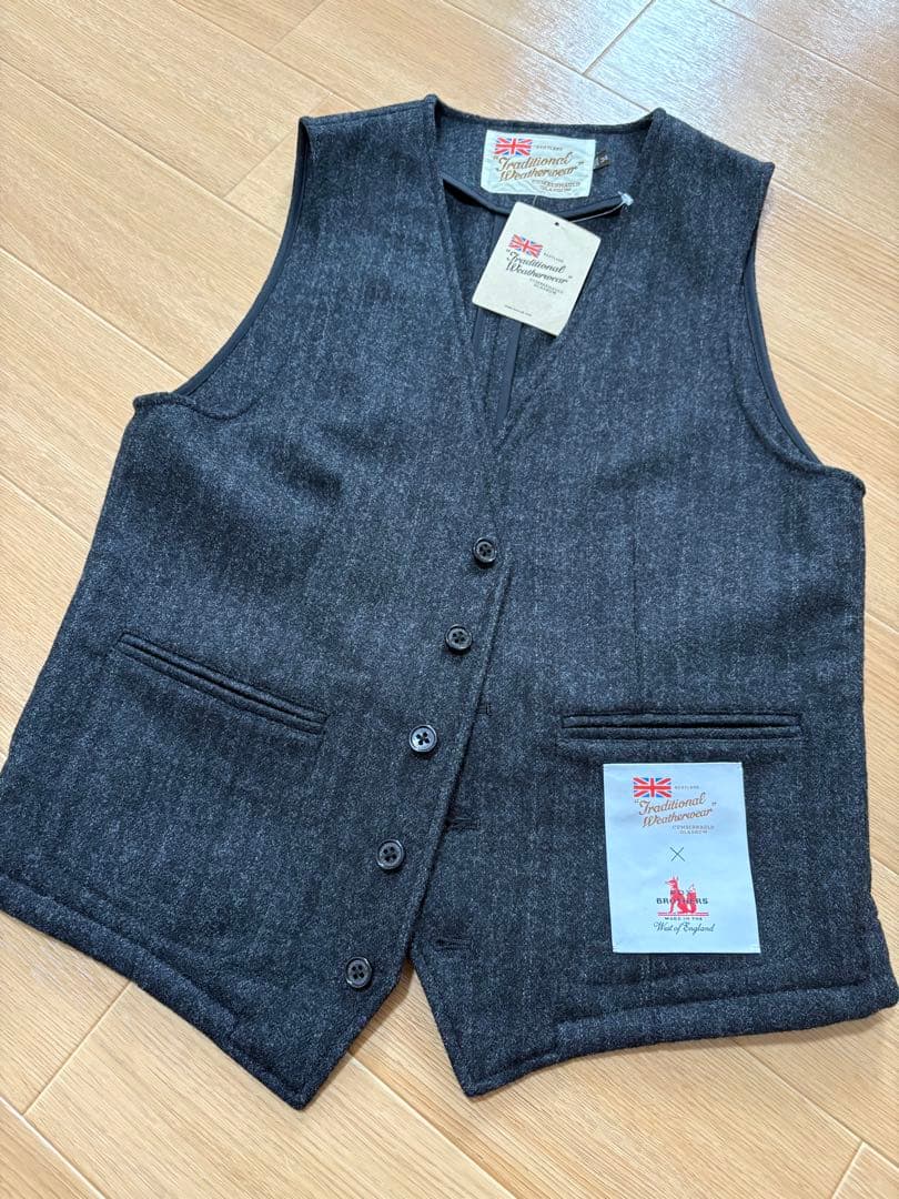 未使用　トラディショナルウェザーウェア　フォックスフランネル　ウールベスト　34