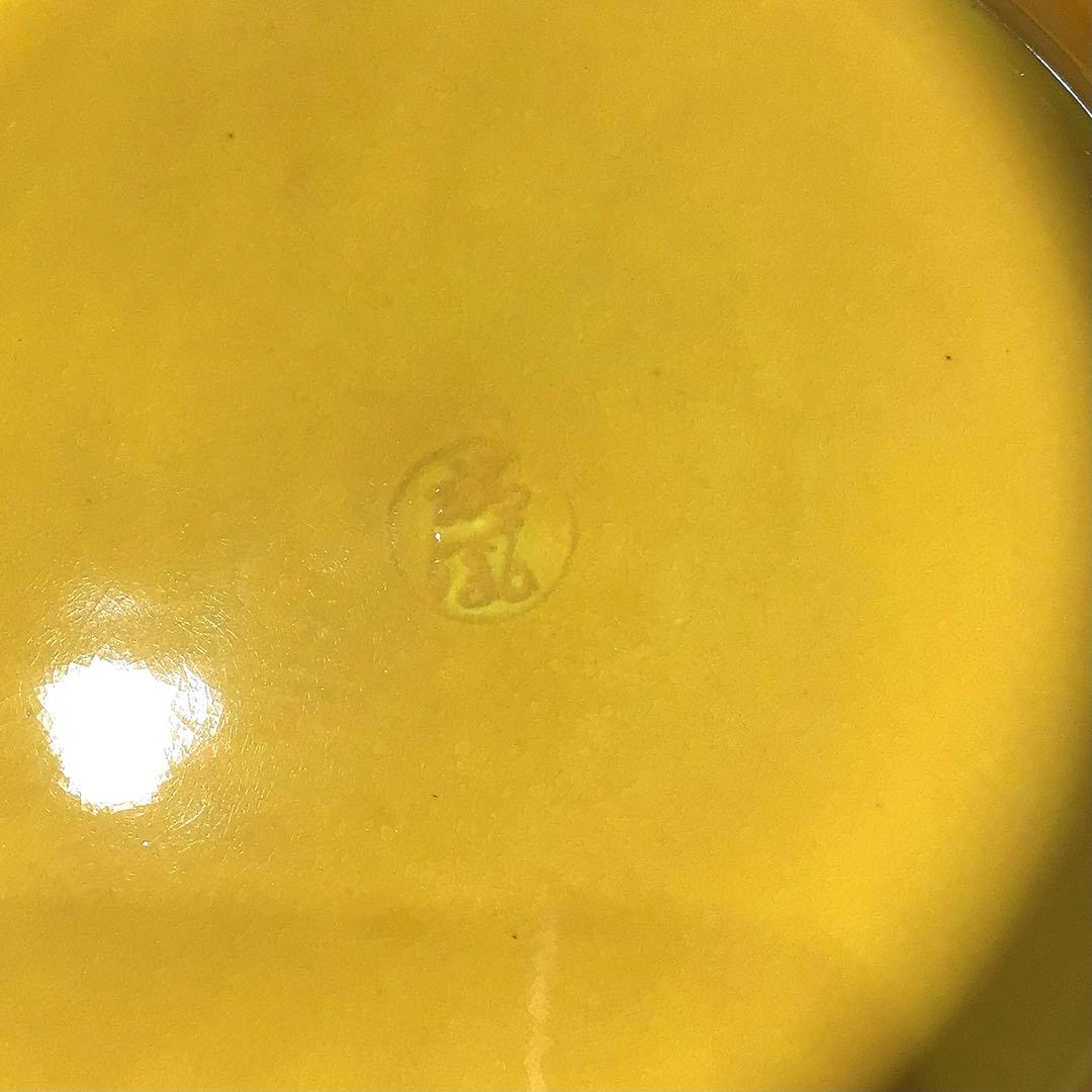 Ｍ４４７　水指　『平安　高野清鳳造』『黄交趾』『亀甲鶴亀文』　共箱　茶道具