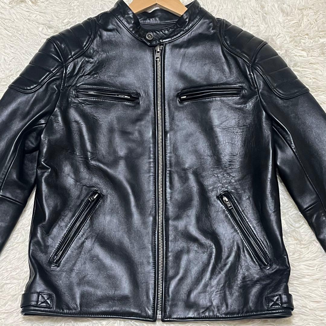 ✨新品 未使用✨ FORTIME ライダース ジャケット ラムレザー 羊革 XL