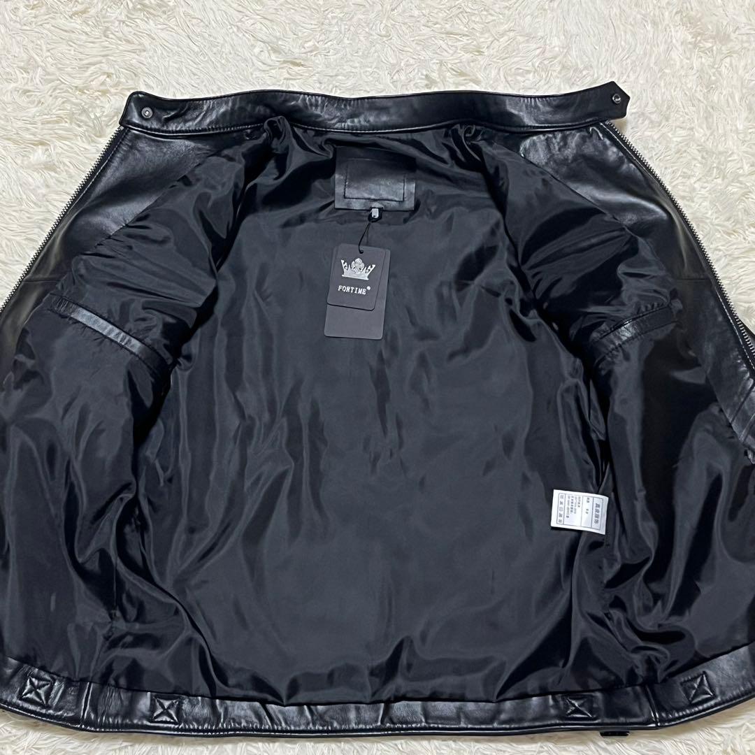 ✨新品 未使用✨ FORTIME ライダース ジャケット ラムレザー 羊革 XL