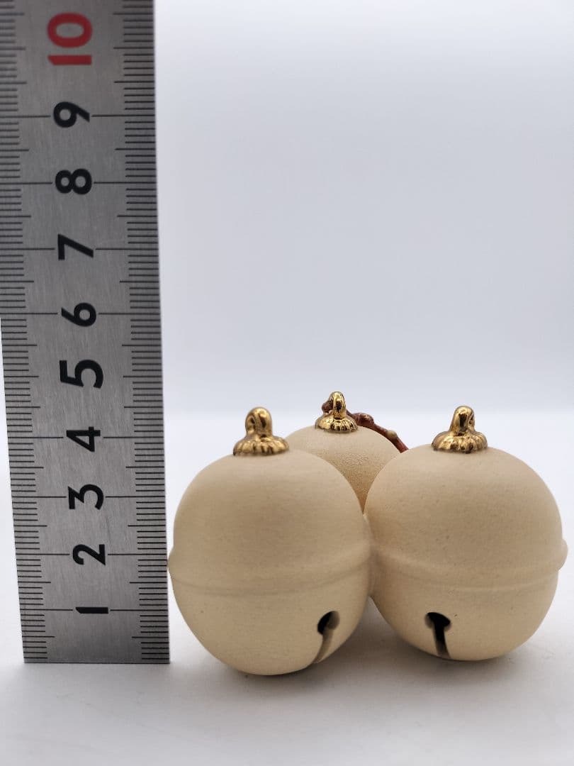 c421【新品・未使用】蓋置 焼締三鈴 今岡三四郎 木箱 茶道具