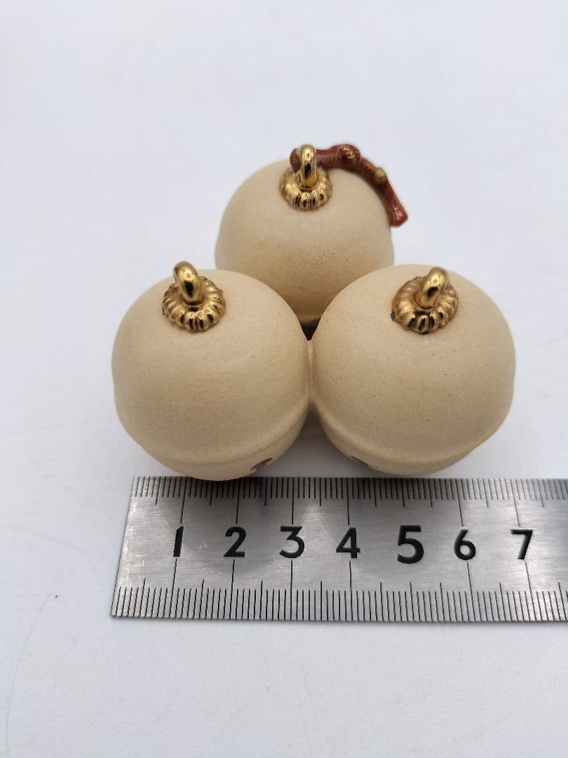 c421【新品・未使用】蓋置 焼締三鈴 今岡三四郎 木箱 茶道具