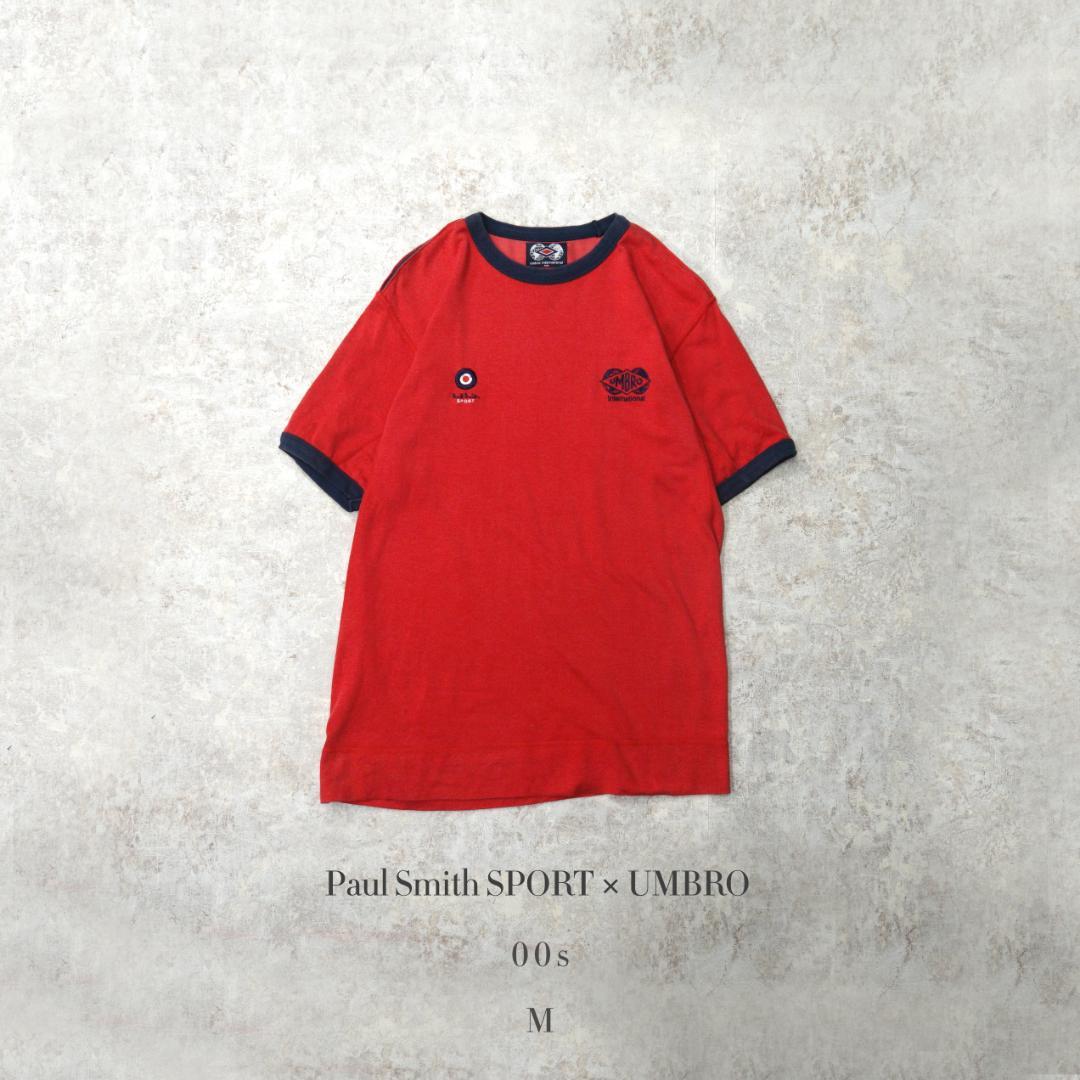 ポールスミススポーツ × アンブロ 00s リンガーTシャツ M レッド