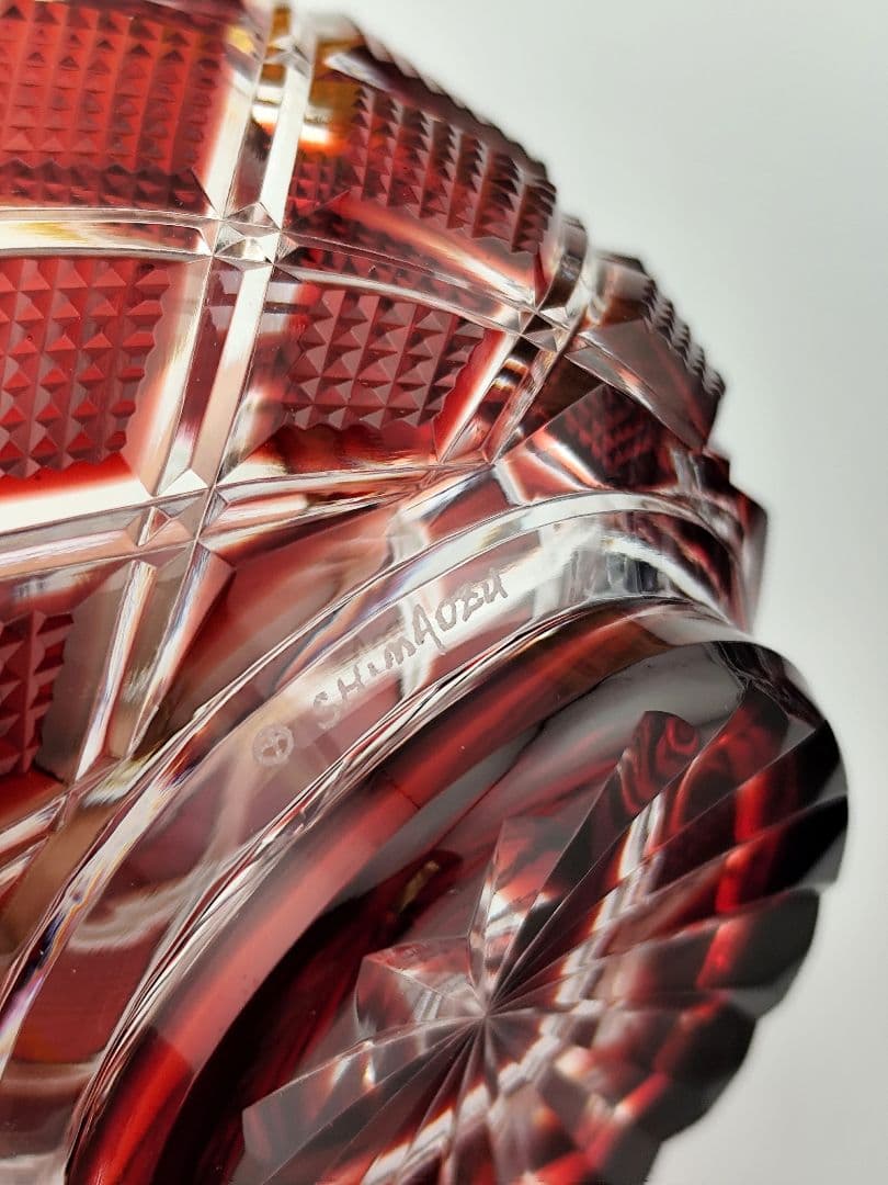 美品☆薩摩切子 猪口（切子、江戸切子、薩摩切子）