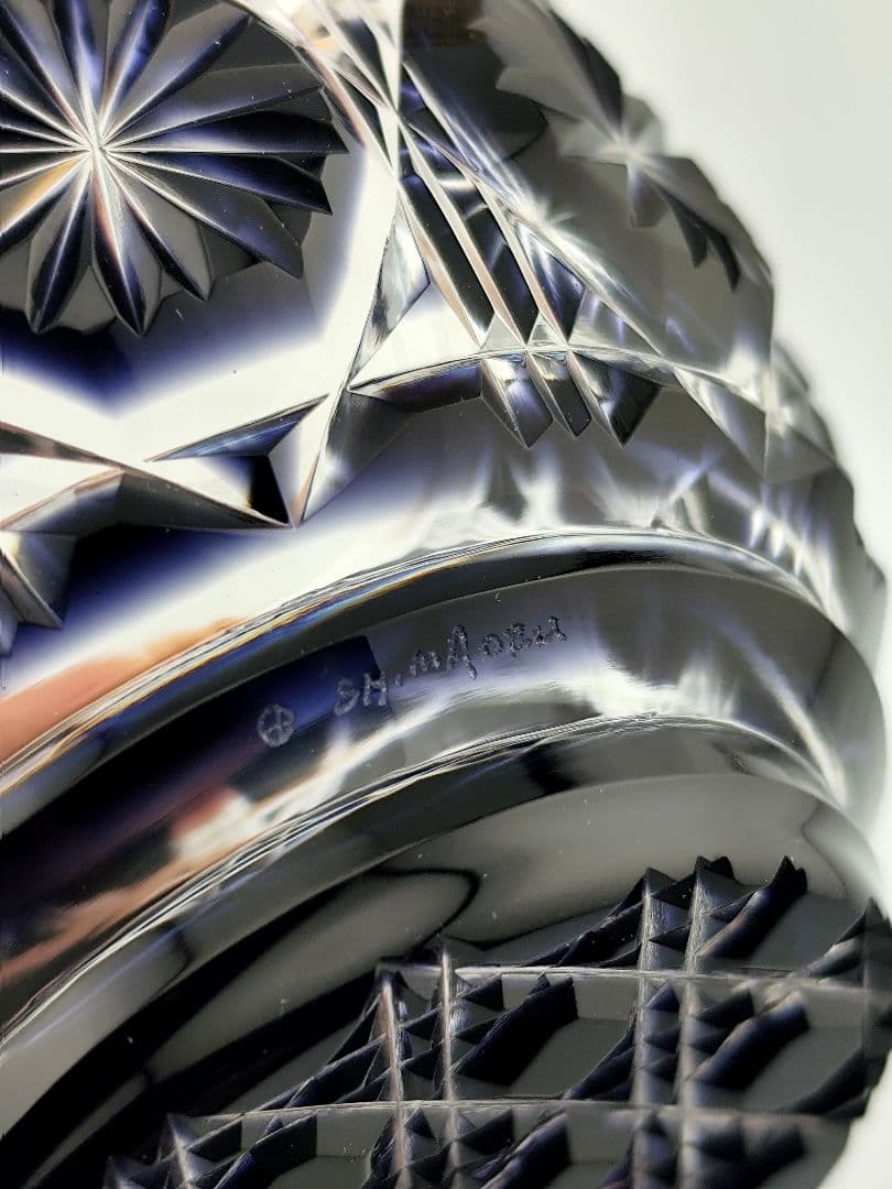 美品☆薩摩切子 猪口（切子、江戸切子、薩摩切子）