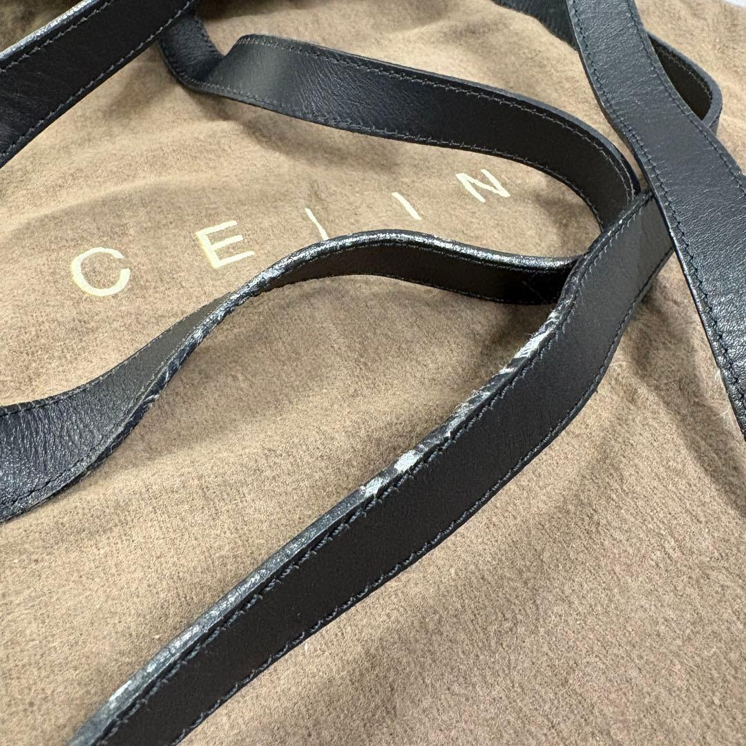 CELINE オールドセリーヌ ショルダーバッグ 黒 マンテル ヴィンテージ