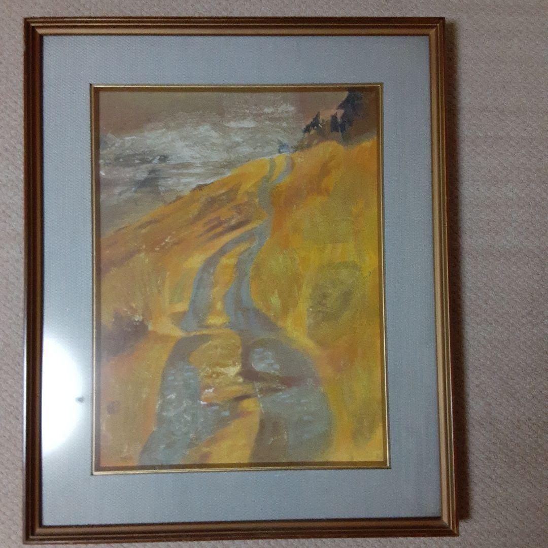 古い加藤美代三日本画/日展委嘱京展関西賞無鑑査朴土グループ/昭和白寿道風景