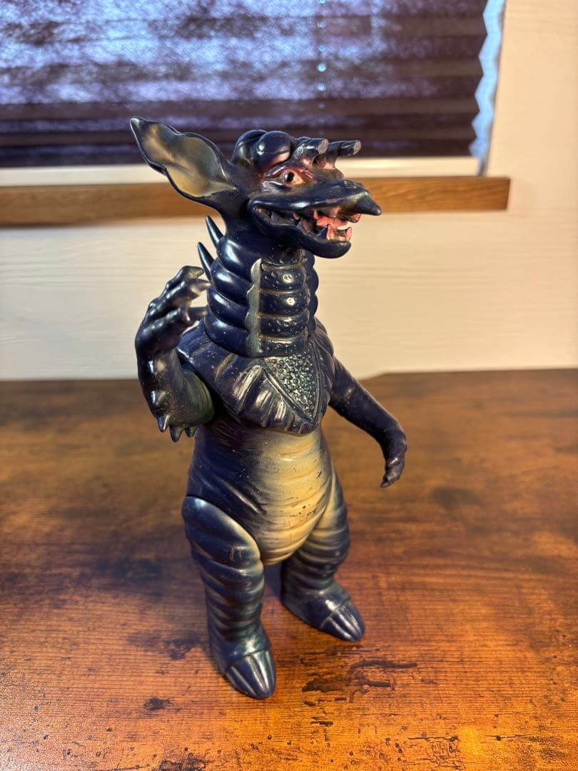 流星人間ゾーン　ゲルデラー　当時物　ソフビ　オレンジ製　ブルマァク　マルサン