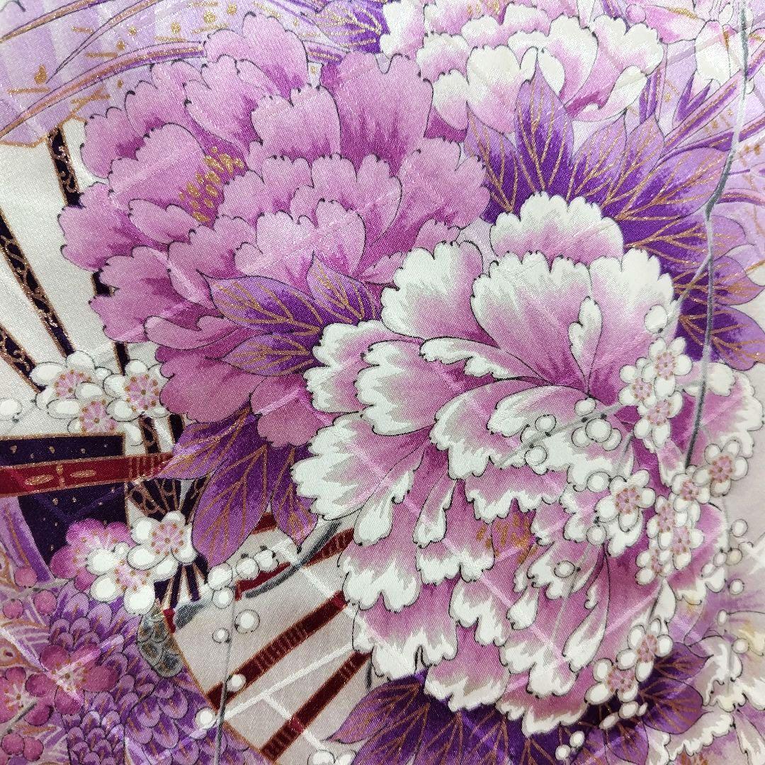 振袖フルセット(9点)・成人式・くすみ・紫・ピンク・金彩加工・胴裏正絹・逸品
