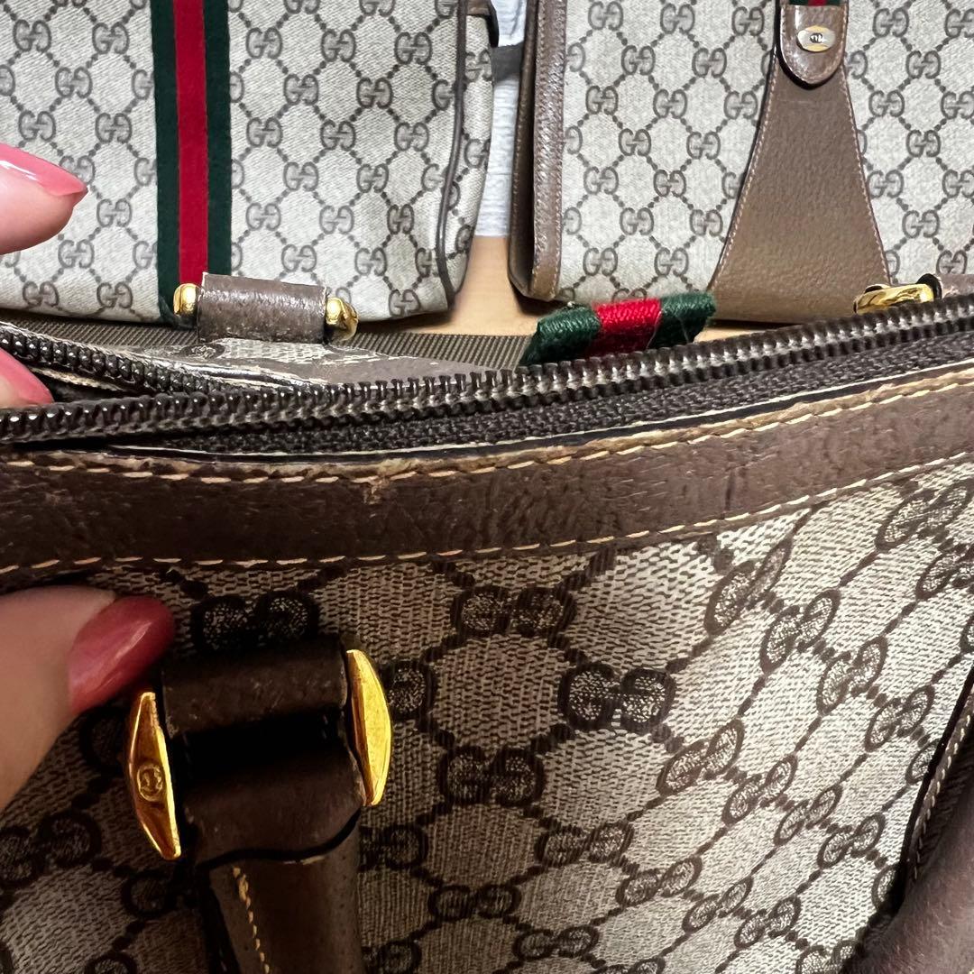オールドグッチ　Gucci ヴィンテージ　GG ボストンバッグ　ハンドバック
