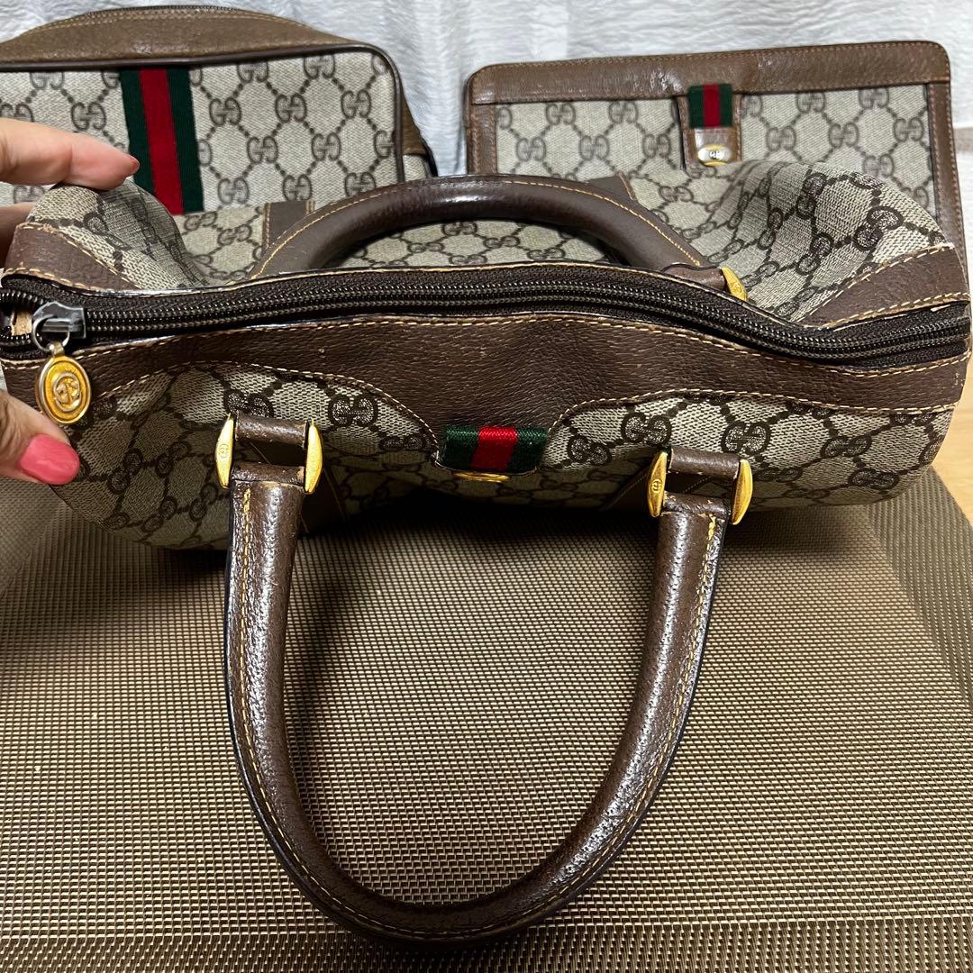 オールドグッチ　Gucci ヴィンテージ　GG ボストンバッグ　ハンドバック
