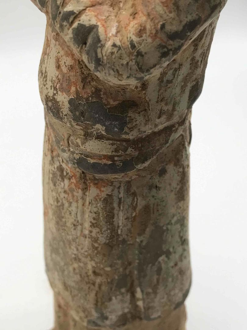 唐時代　加彩　武士陶俑　彩絵陶俑　極上品　旧家旧蔵　唐物　時代物(D-66