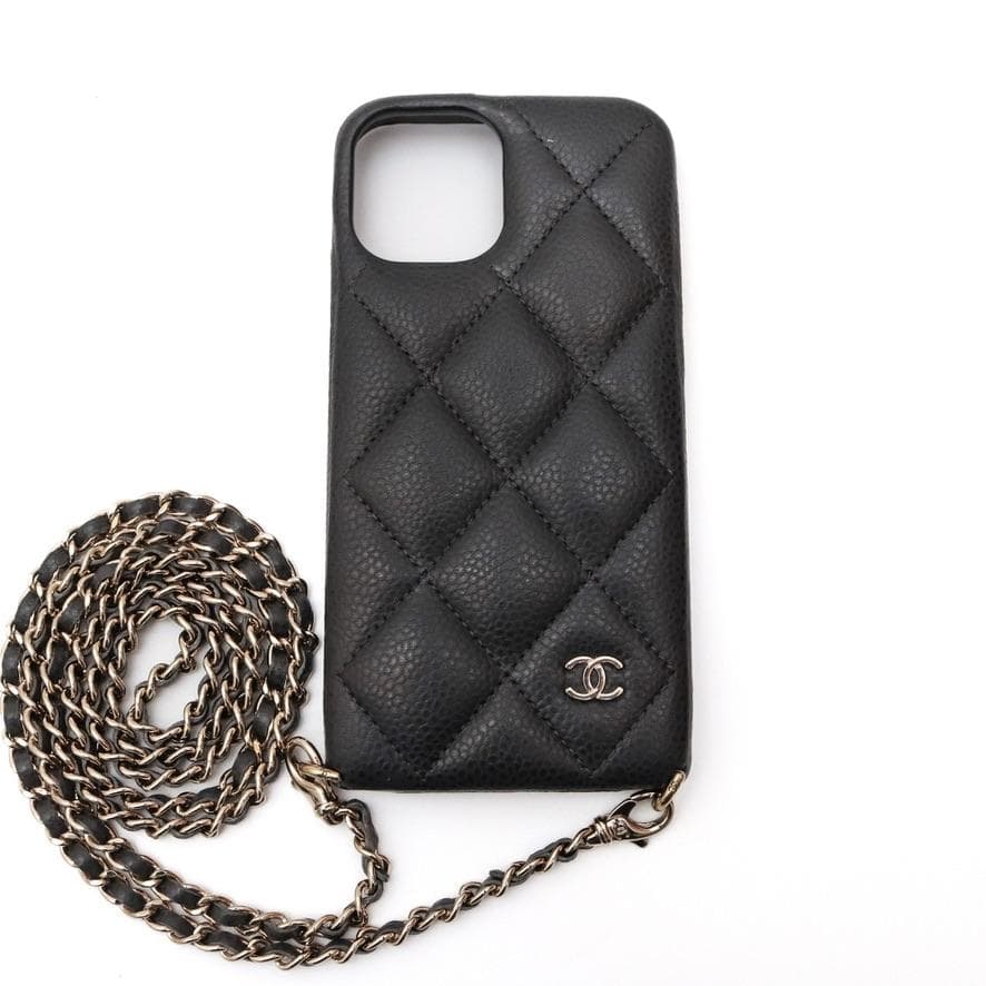 CHANEL マトラッセ iPhone13Proケース スマホケース ブラック