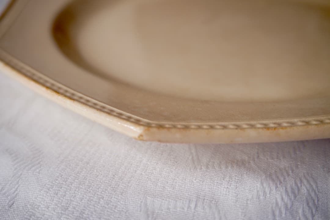 フランス アンティーク クレイユモントロー オクトゴナルプレート 陶器 平皿④