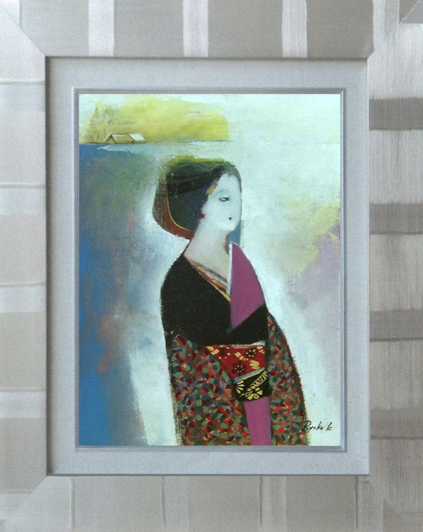 油絵 菅家令子 絵 絵画 インテリア F4-242023 人物 和服の女性像