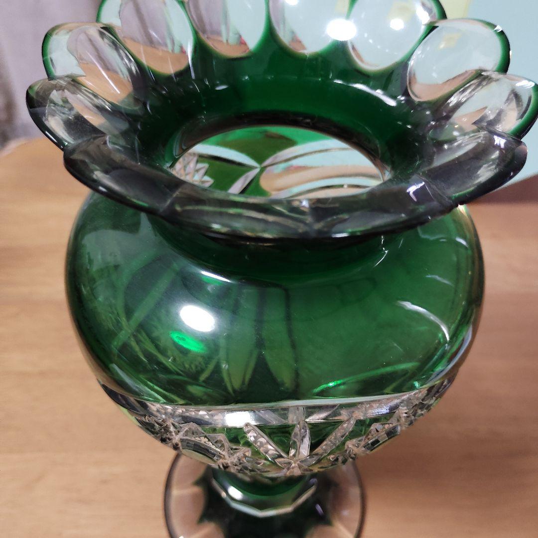 【未使用に近い】ELBE Crystal (エルベクリスタル)花瓶フラワーベース