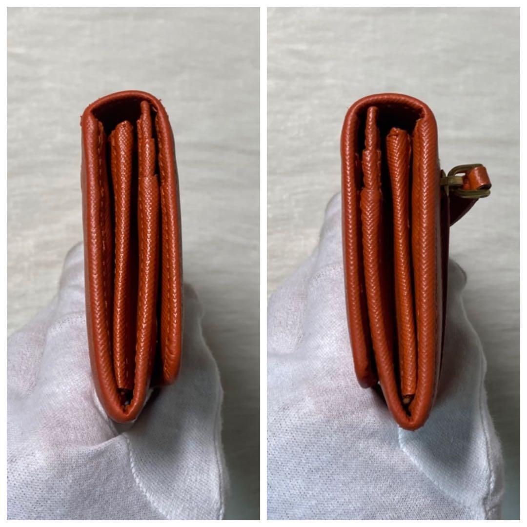 早い者勝ち　PRADA プラダ　長財布　二つ折り　サフィアーノ　橙　付属品