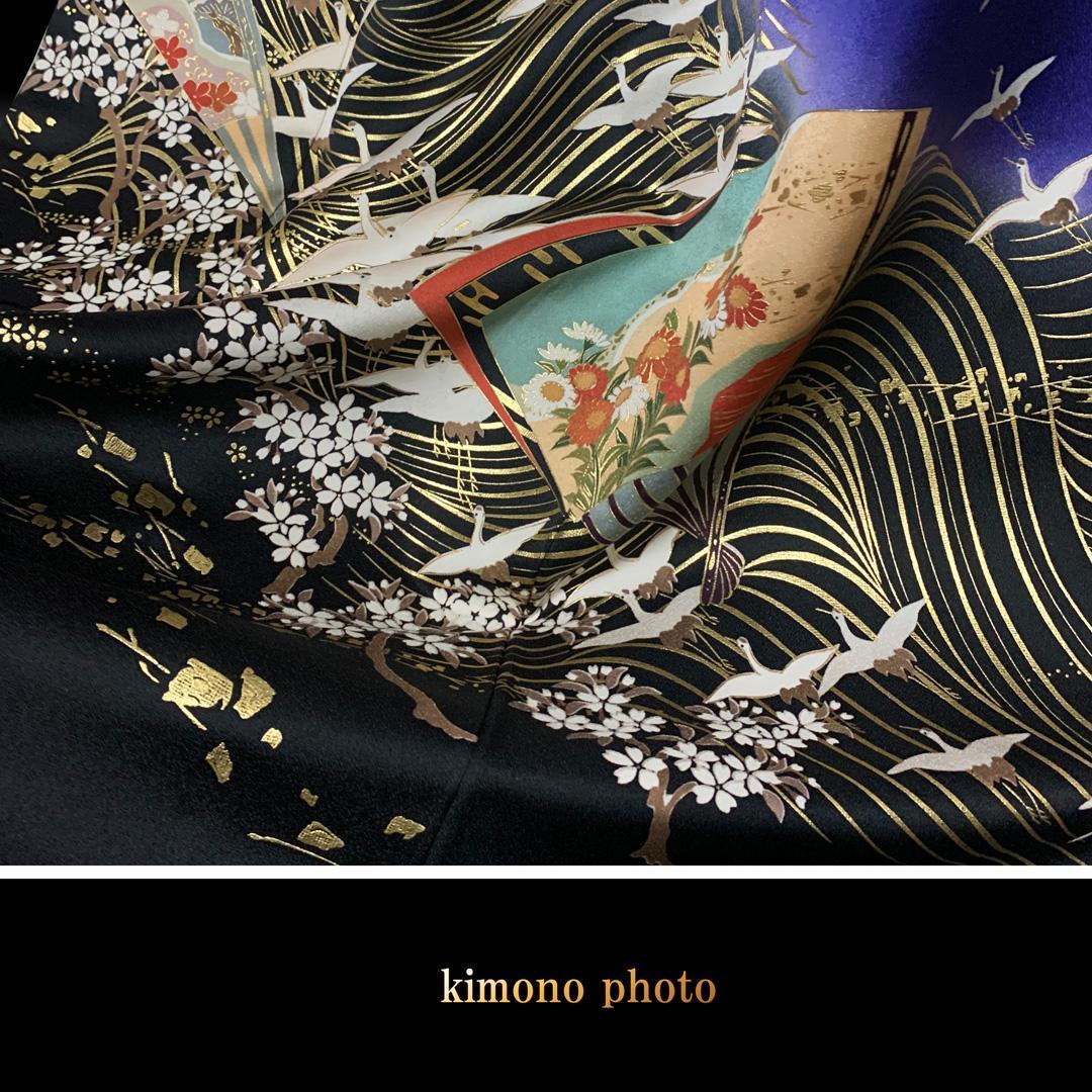 【未使用】正絹【極上逸品】振袖6点フルセット【金彩手描き 友禅染め】トールサイズ