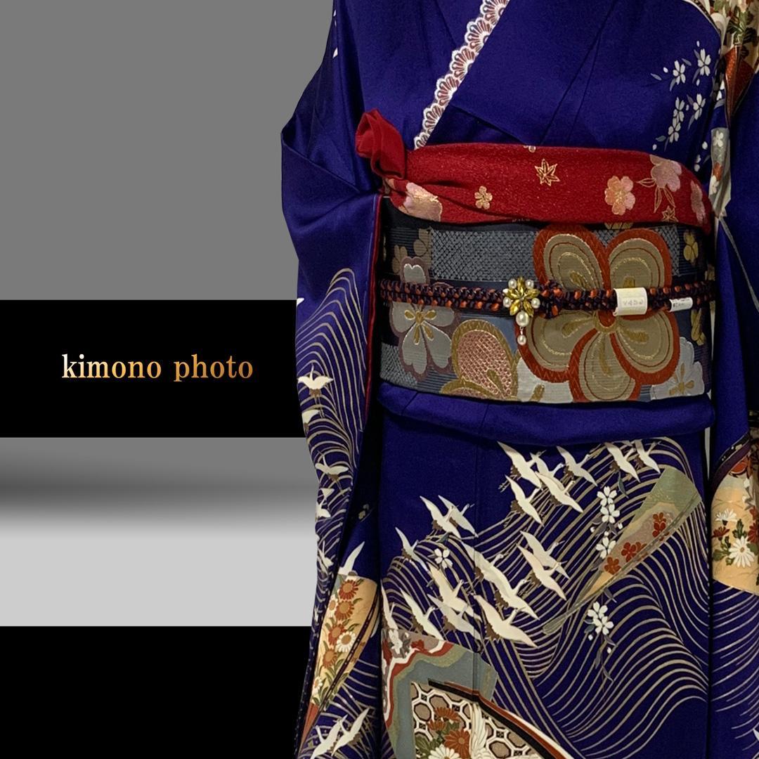 【未使用】正絹【極上逸品】振袖6点フルセット【金彩手描き 友禅染め】トールサイズ