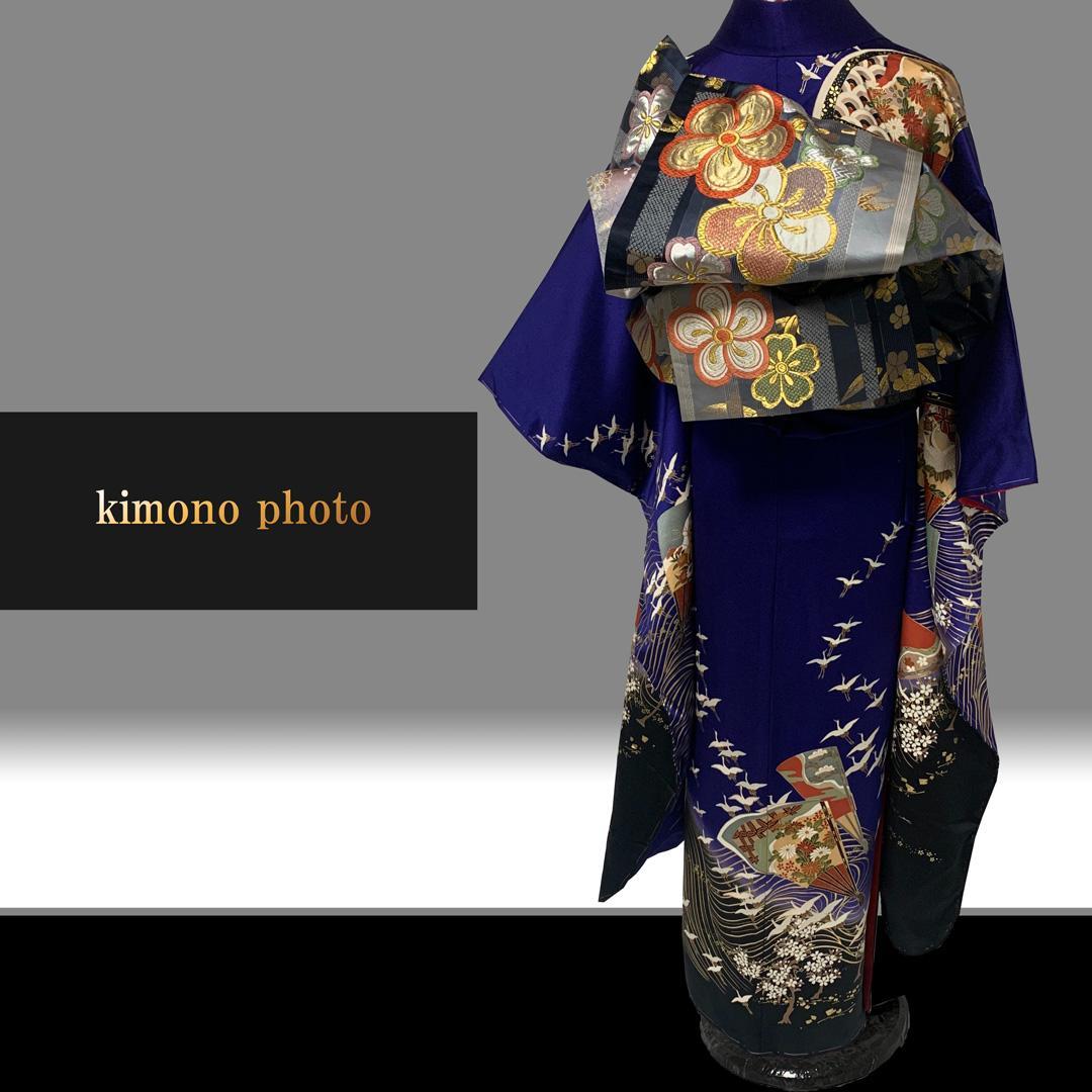 【未使用】正絹【極上逸品】振袖6点フルセット【金彩手描き 友禅染め】トールサイズ