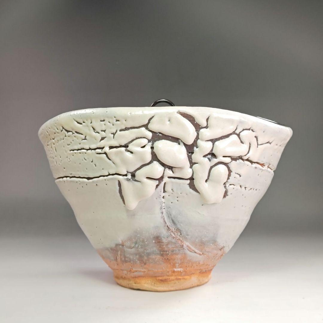 ウ202 水指『玉隆山　吉田萩苑』『萩焼編笠　水指　共箱』茶道具