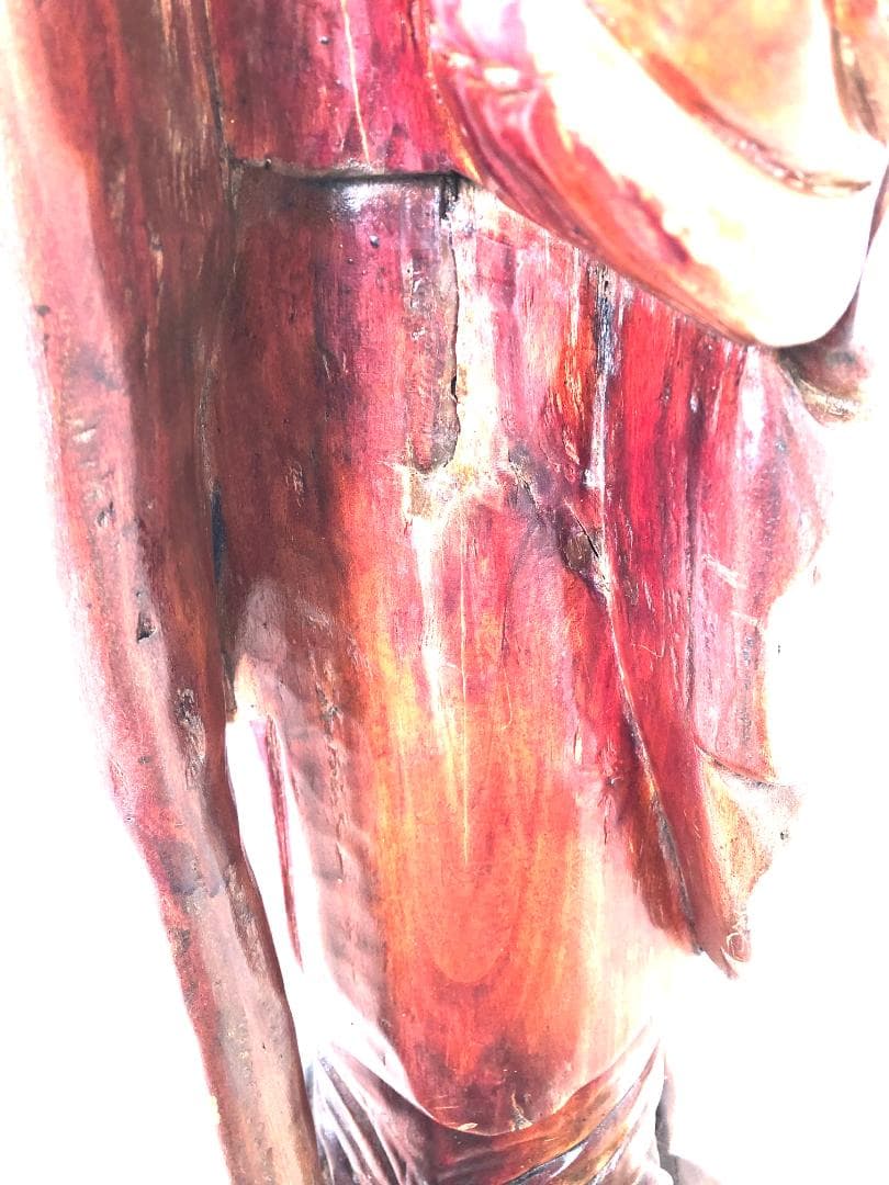 【骨董】特大 高さ106㎝ 福禄寿 木彫り 一刀彫り 高級 紫檀 置物 縁起物