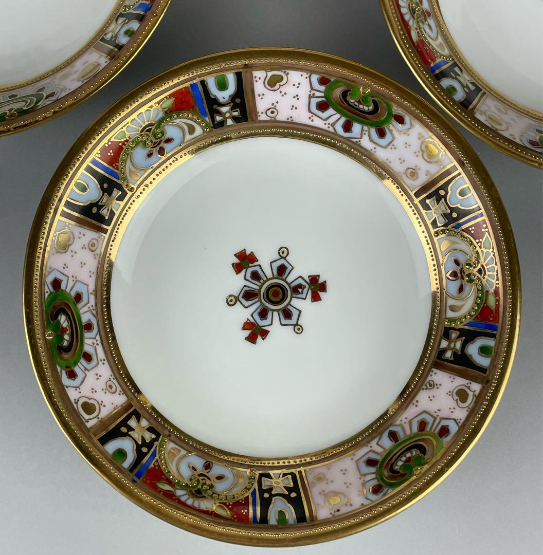 【美品】オールドノリタケ 金盛り チョコレートポット ３小皿 1ソーサー セット