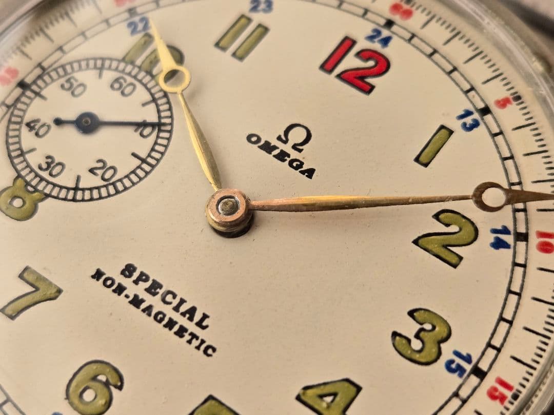 100年前の OMEGA　シルバーハンターケース スモセコ　メガヴィンテージ