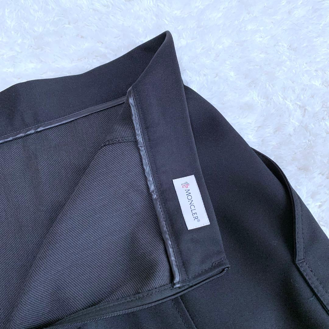 【ラム】美品♪ モンクレール ブラック ポケット付きスカート 38