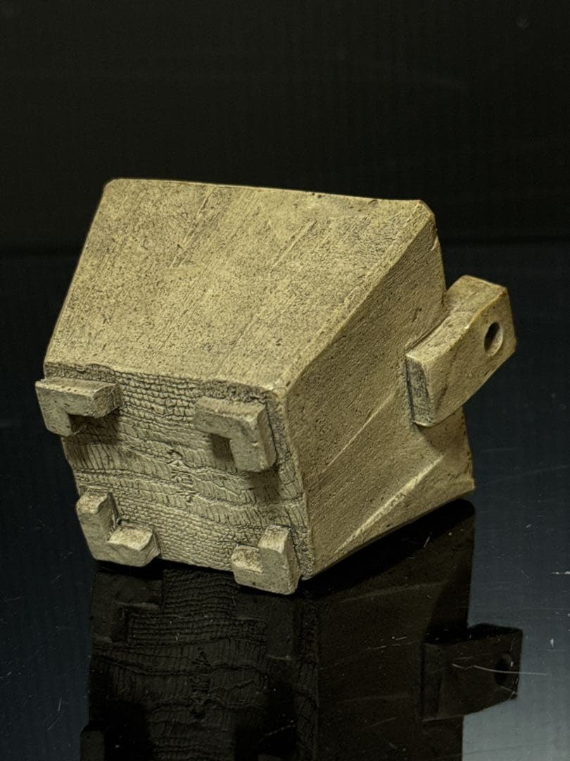 珍品 平安 名人 東福寺 在銘 白泥 耳付箆目四方型 香炉 盆栽鉢 水盤 初期