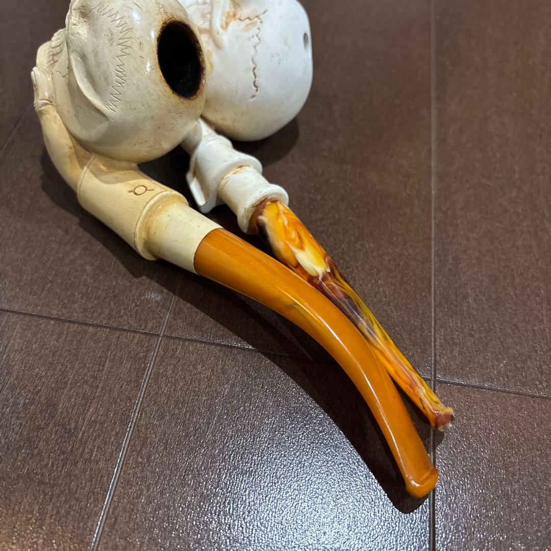 ビンテージ　スカル & ハンド　パイプ　2個セット　メシャム　陶器