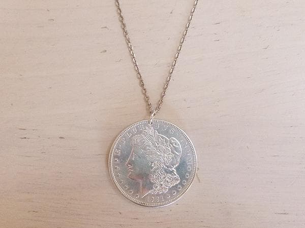 本物アメリカ銀貨 モルガン 1ドル ペンダント ネックレス ヘッド（トップ）