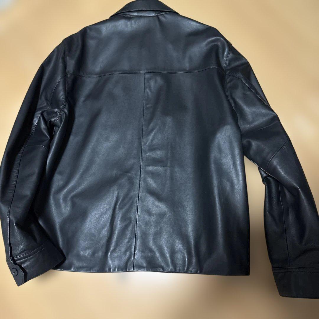 ZARA 本革　レザージャケット　ラムレザー　XL ブラック　革ジャン