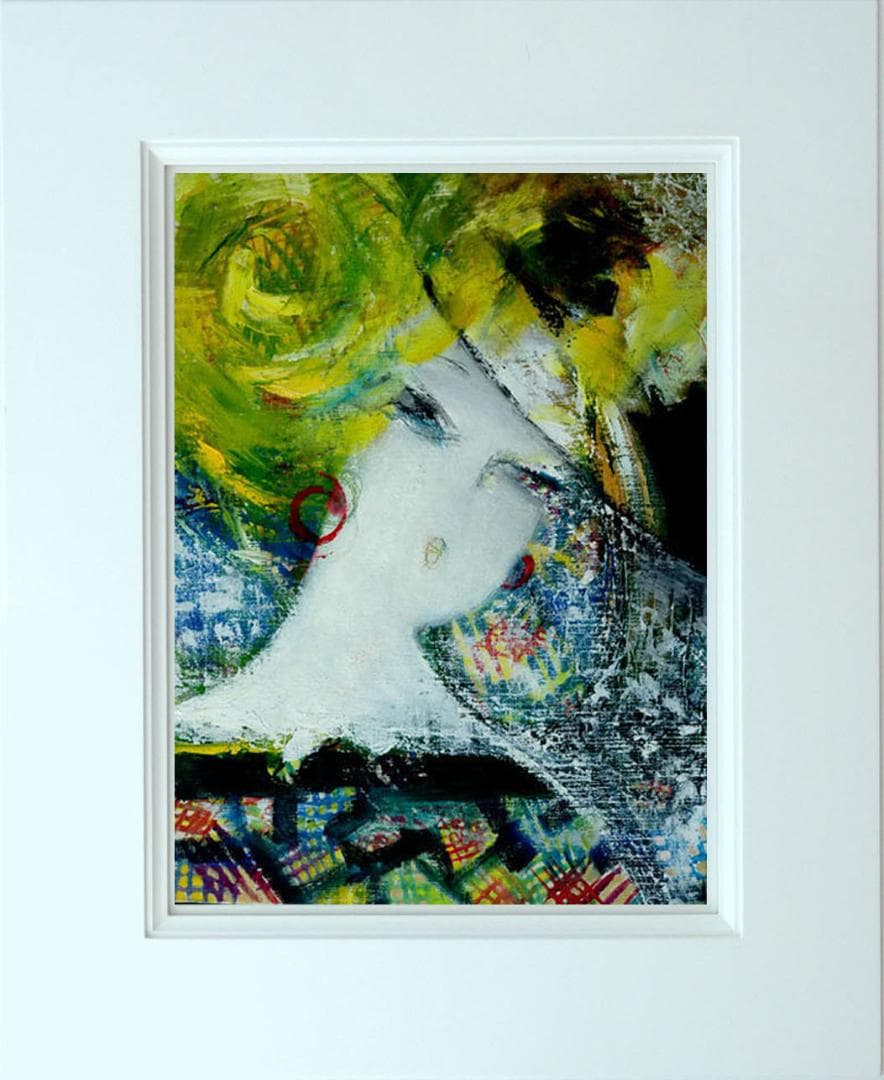 油絵 菅家令子 絵 絵画 インテリア 額付(白) F6-080312 人物 女性