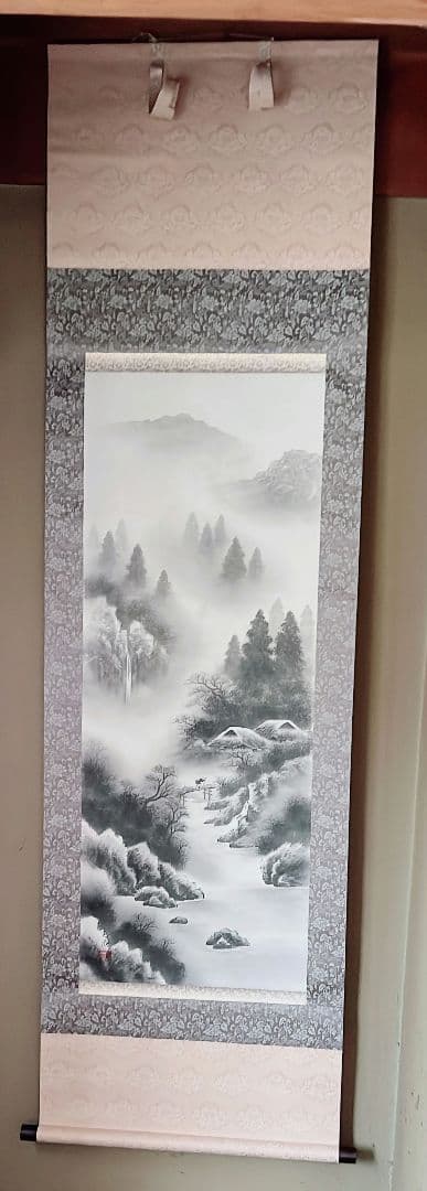 水墨山水　元勝　　掛け軸