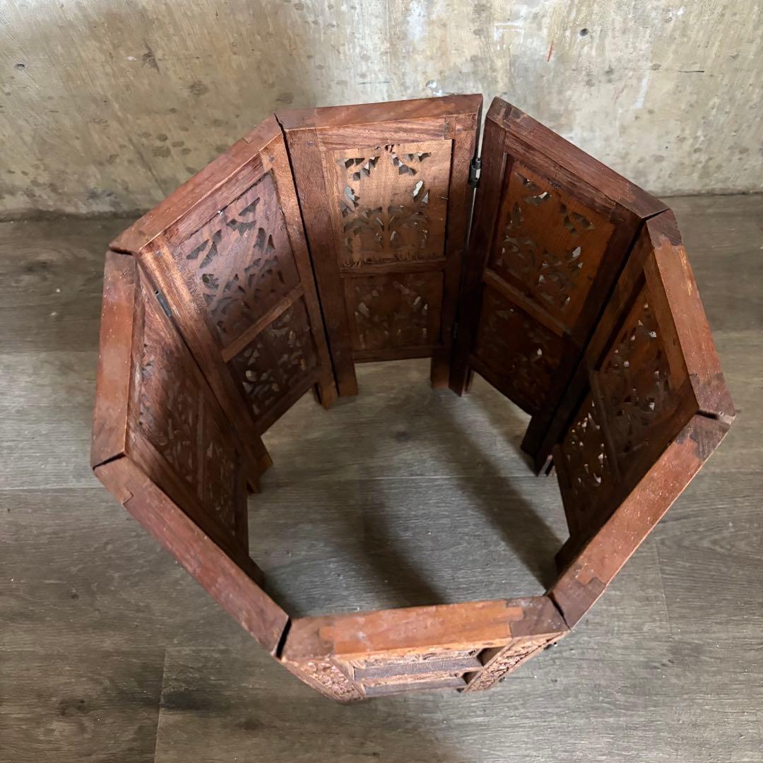 シーシャムウッド　彫刻テーブル　サイドテーブル　インド製　ヴィンテージ　②