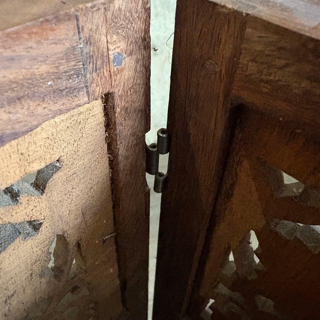 シーシャムウッド　彫刻テーブル　サイドテーブル　インド製　ヴィンテージ　②